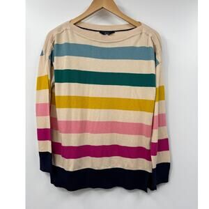 Joules Jumper Womens Cream Multi Striped Knit Pullover US‎ 8 UK 12